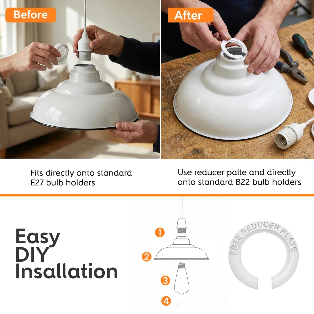 Green curved metal ceiling light shade with black rim shown from below, highlighting wide open bottom for light diffusion