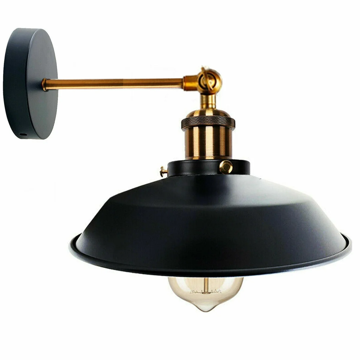 Industrial metal wall sconce with matte finish and E27 socket, perfect for stylish indoor wall lighting in living spaces