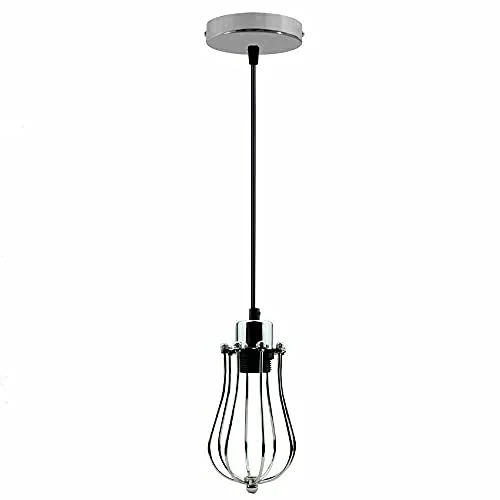 Vintage pendant lamp with rustic red metal shade hanging from 90 cm cable, modern industrial ceiling light design