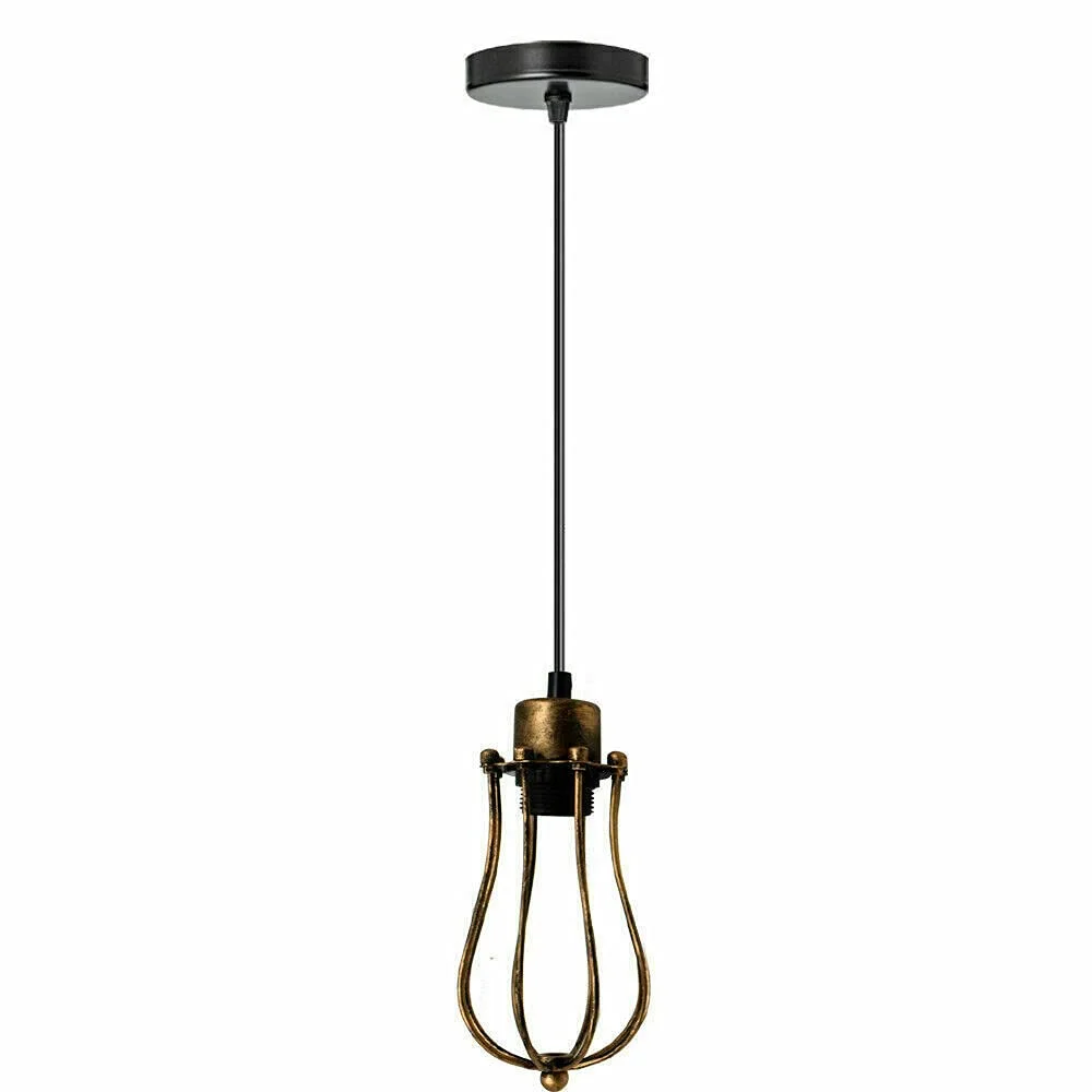 Rustic red metal pendant light with E27 holder and 90 cm cable, vintage industrial ceiling lamp design