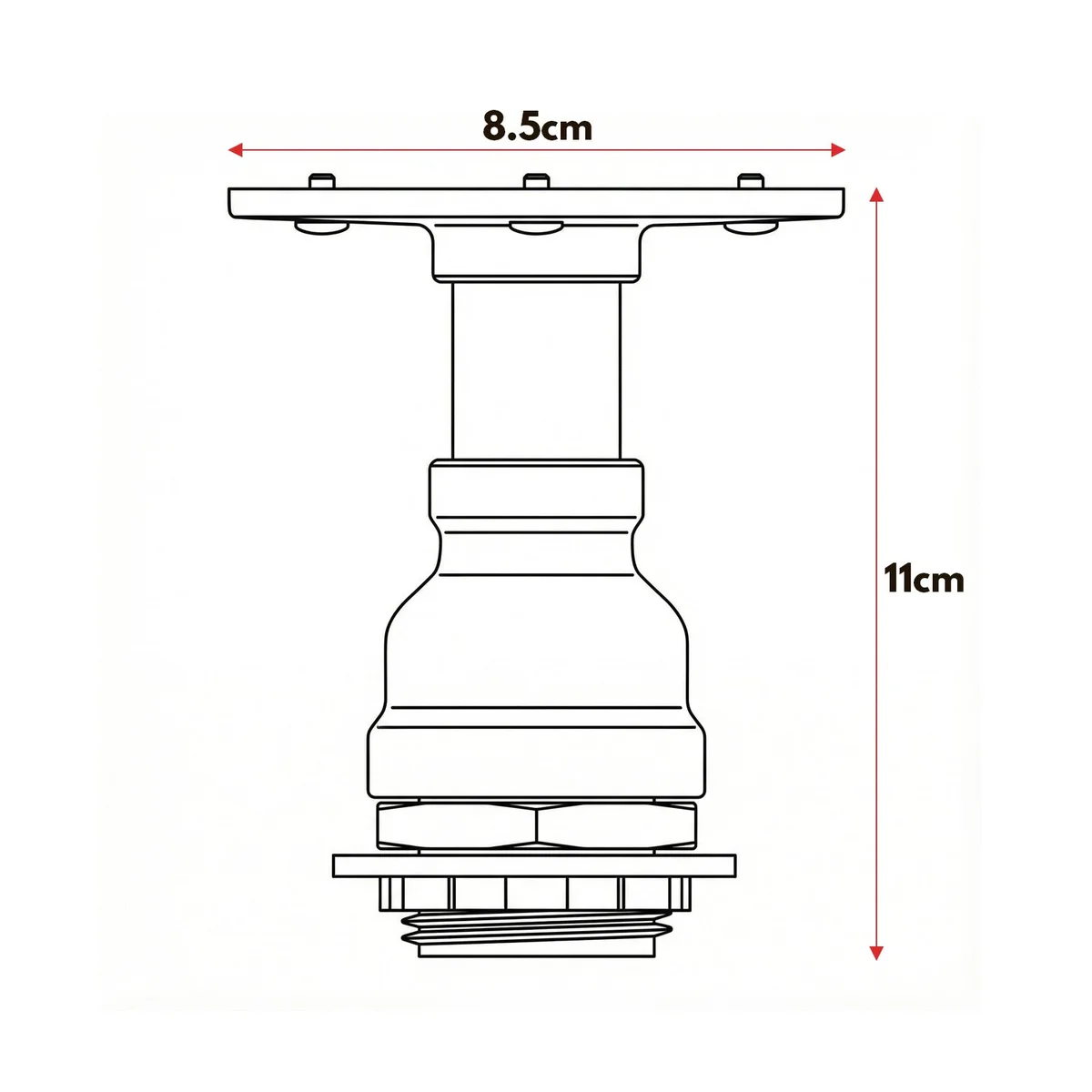 Brushed copper industrial pipe light with E27 socket, flush mount ceiling fixture in steampunk style