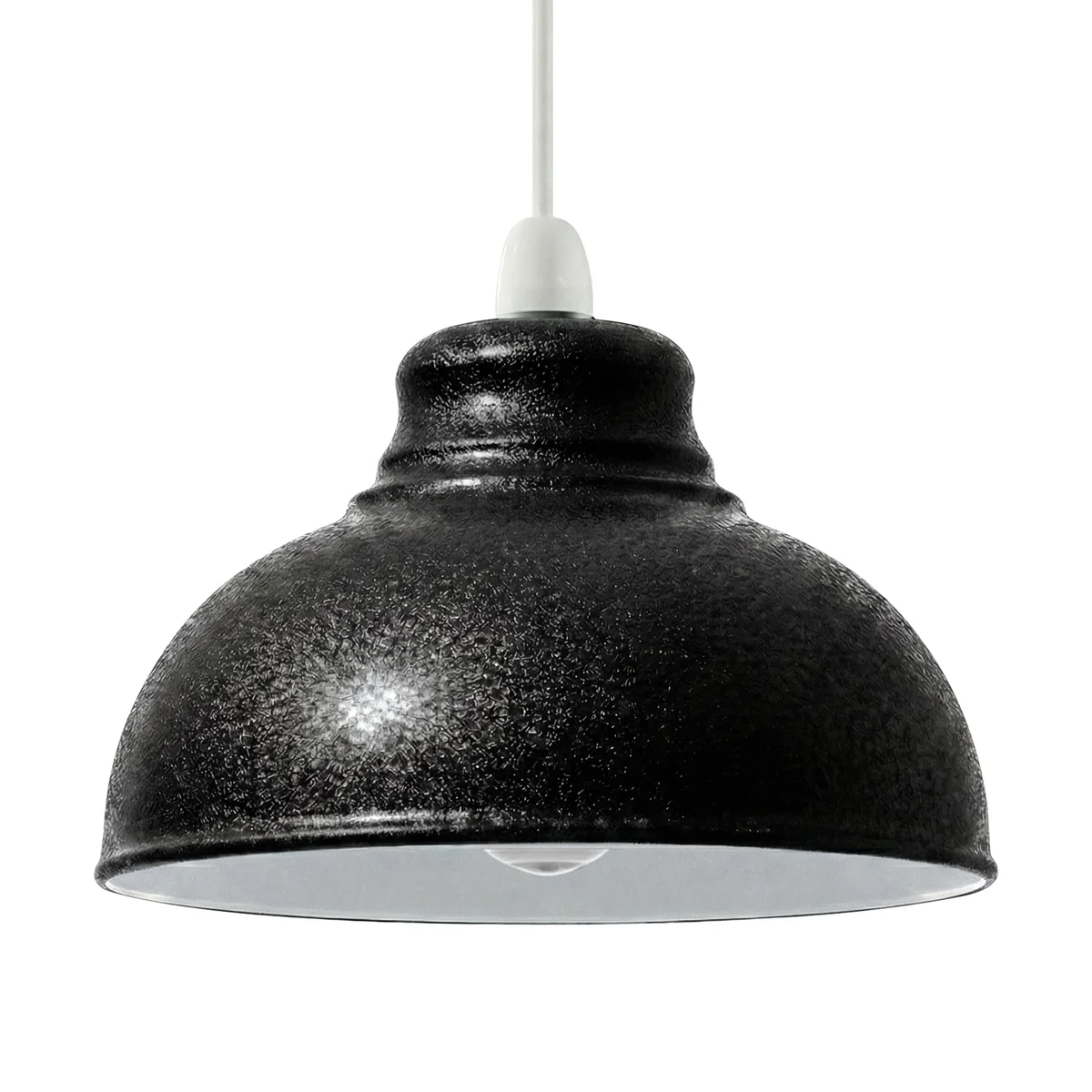 Curvy 29cm rustic metal light shade with hammered matte finish, designed for ceiling pendant or lamp use