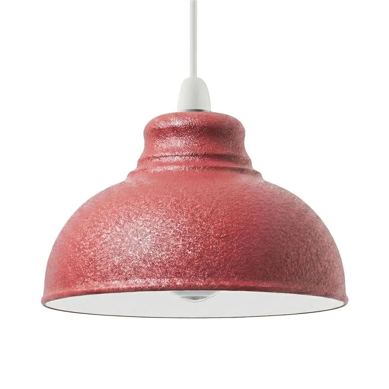 Curvy 29cm hammered metal ceiling lampshade with rustic textured matte finish, ideal for industrial or farmhouse decor