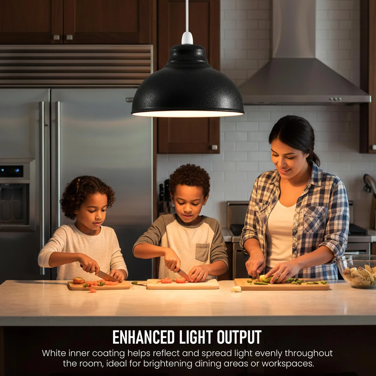 Black textured metal lampshade with curvy industrial design, 29cm diameter, suitable for ceiling or pendant light fixtures