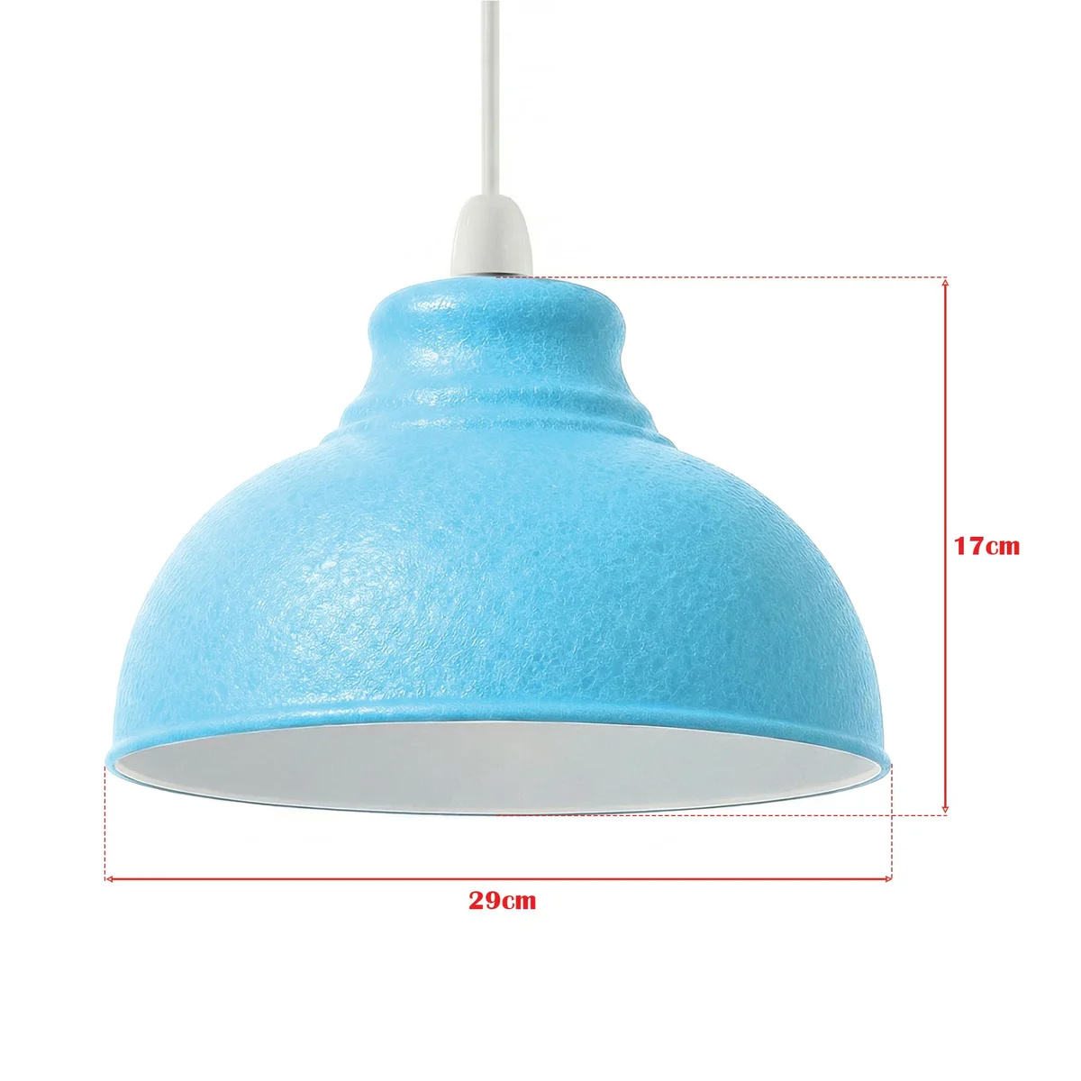 Black metal lampshade with textured finish, 29cm diameter, curvy industrial design for ceiling or pendant light use