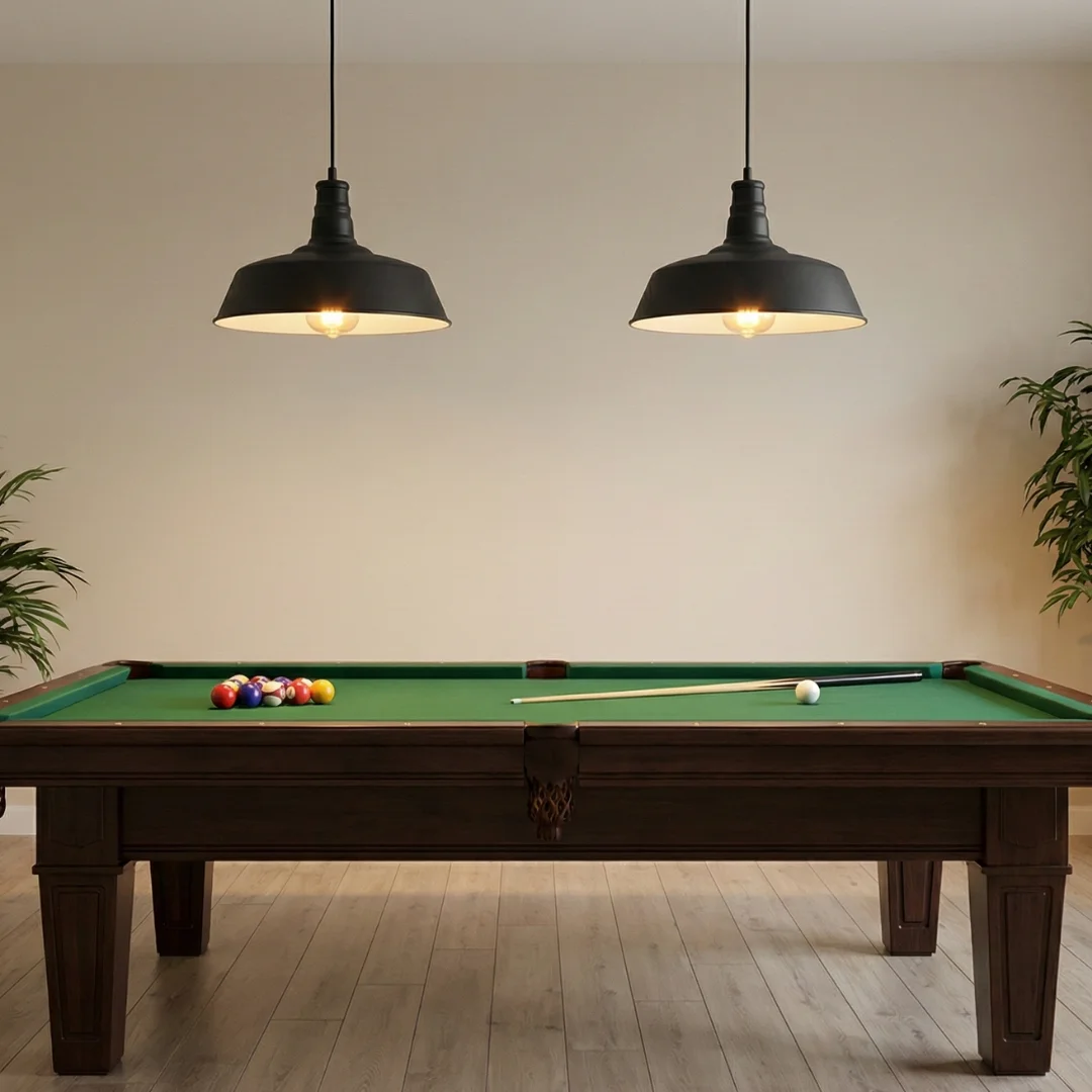 Black industrial iron ceiling light with curvy pearl dome shade hanging from adjustable cable against white background