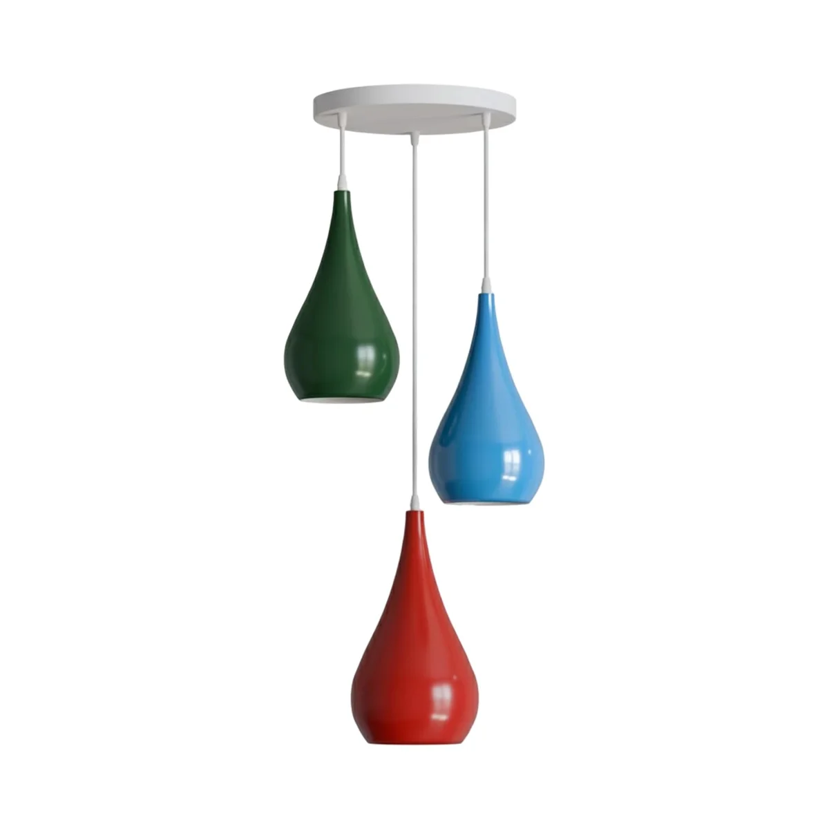 Teardrop pendant ceiling light with sleek dome and white interior, angled for sloped ceilings.