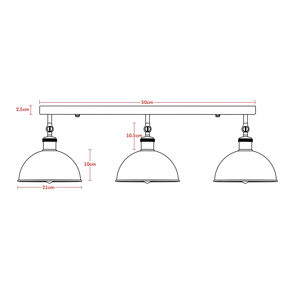 3-light adjustable ceiling light with brushed copper finish and three flexible arms on a semi flush mount base