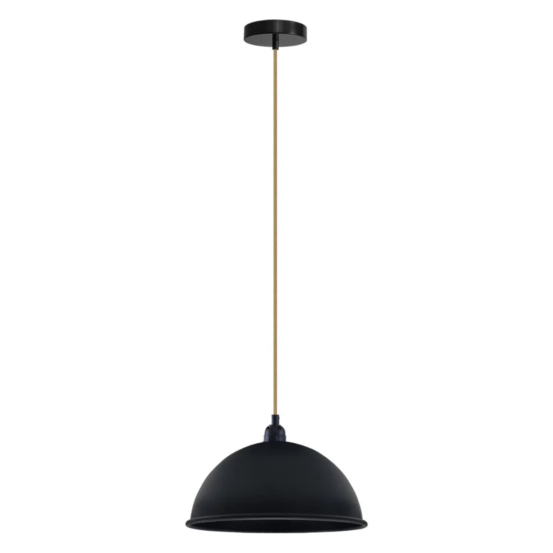 Vintage pendant light with hemp rope and metal frame, 1m wire, modern style, E27 base.