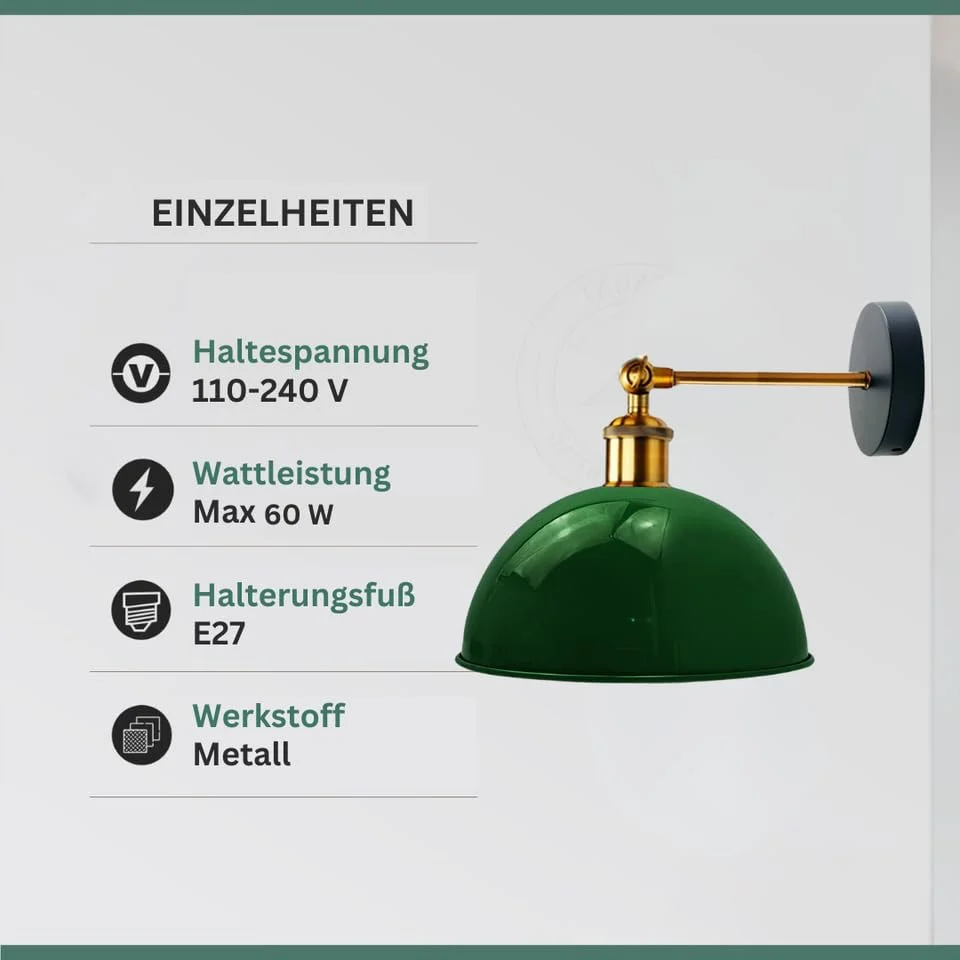 Farmhouse wall sconce with black metal dome shade and cage design mounted on white wall in vintage style