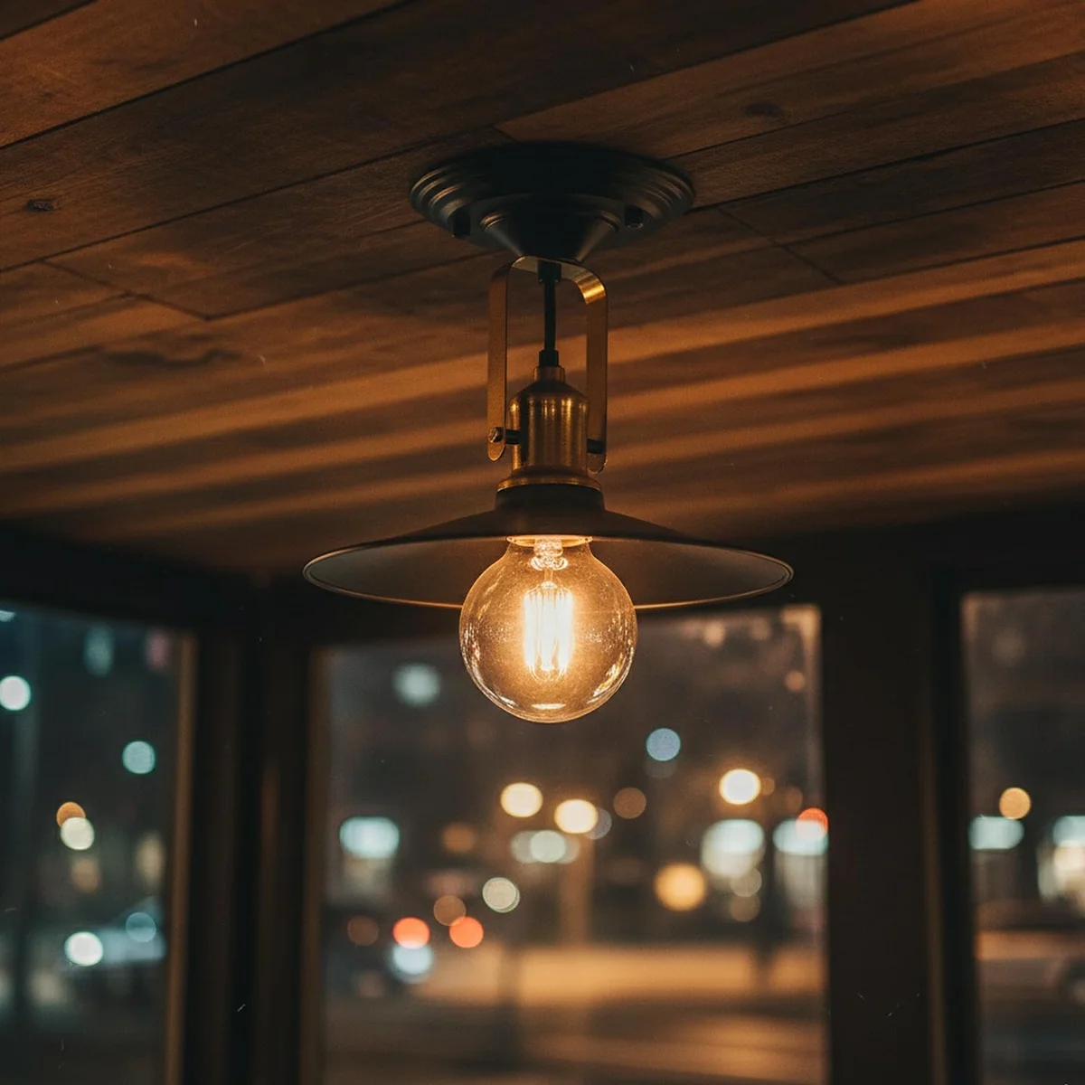 Matte black swivel wall light with flat 22cm shade mounted on wall, adjustable head angled downwards for focused lighting