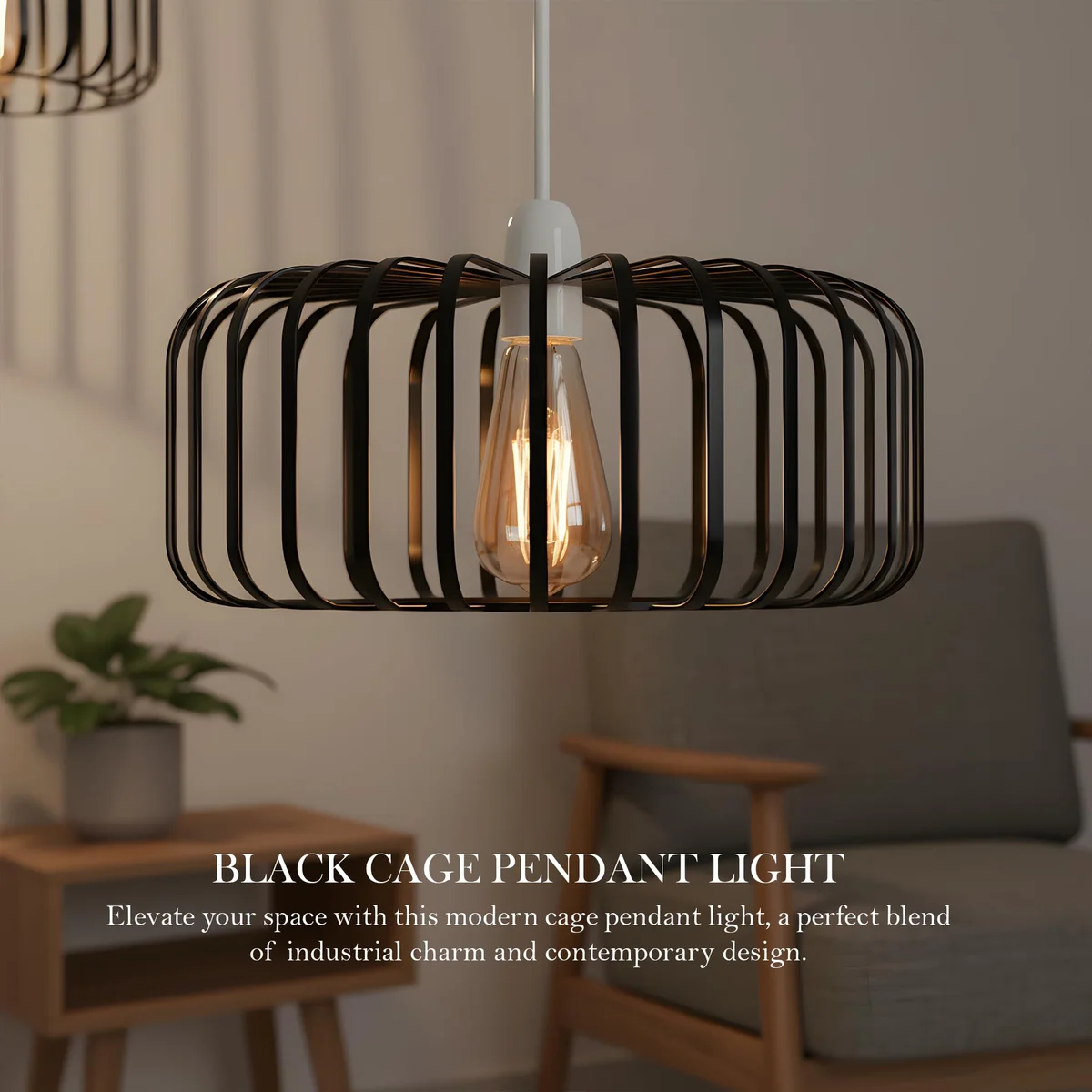 Black and rose gold pendant lampshade set, metal shades with E27 base and free reducer, ready for any bulb.