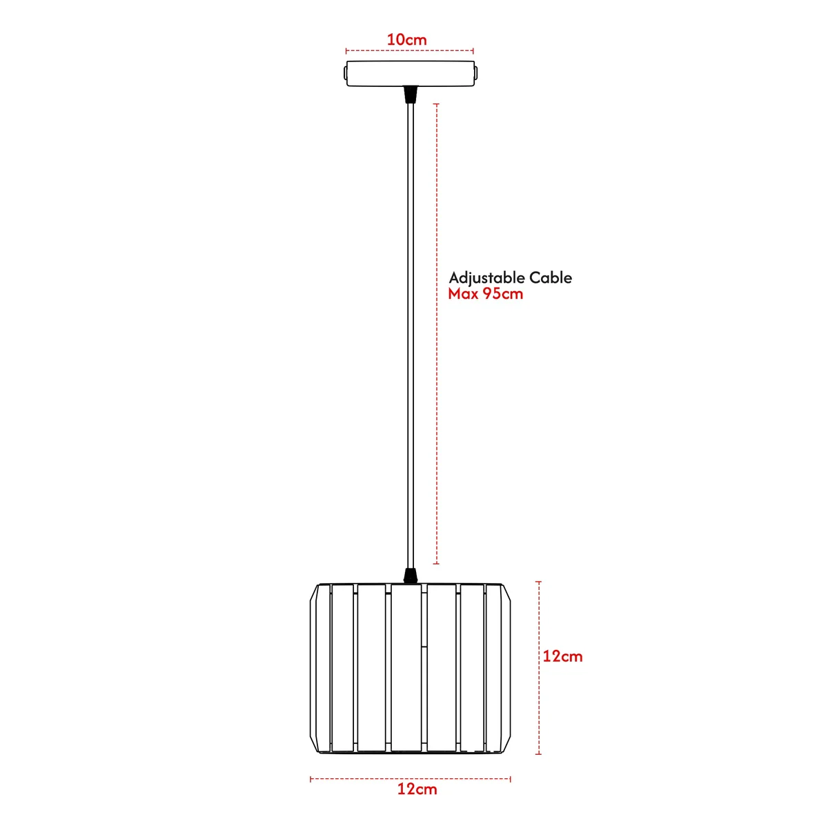 Crystal glass pendant light with drum-shaped crystal lampshade, metal holder, E27 base, modern design.