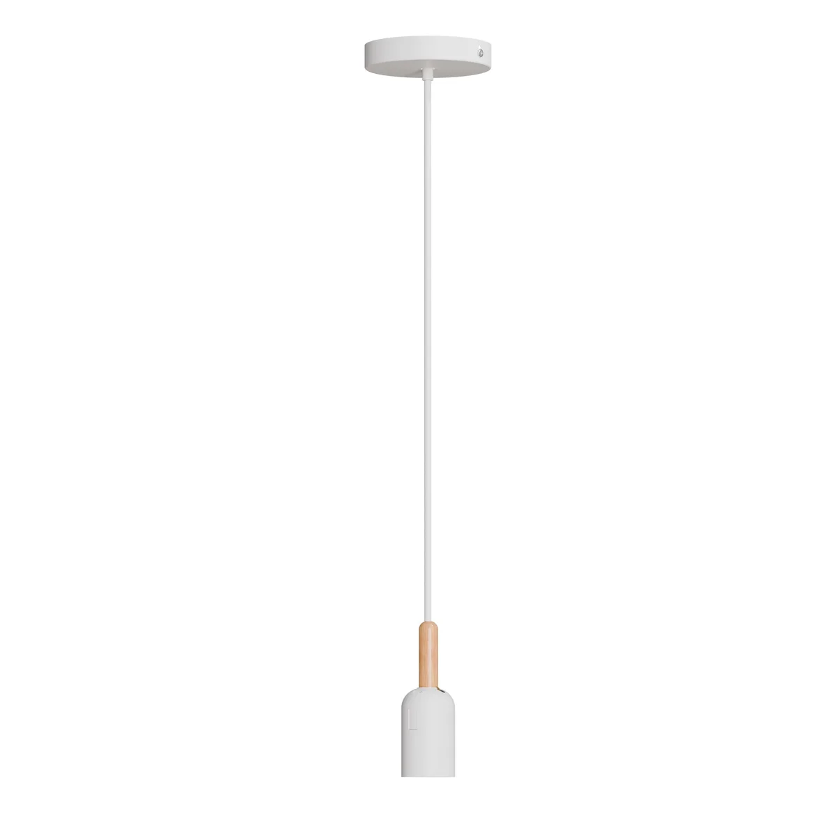White pendant ceiling light with retro metal design, suitable for living rooms and cafes, single E27 bulb holder