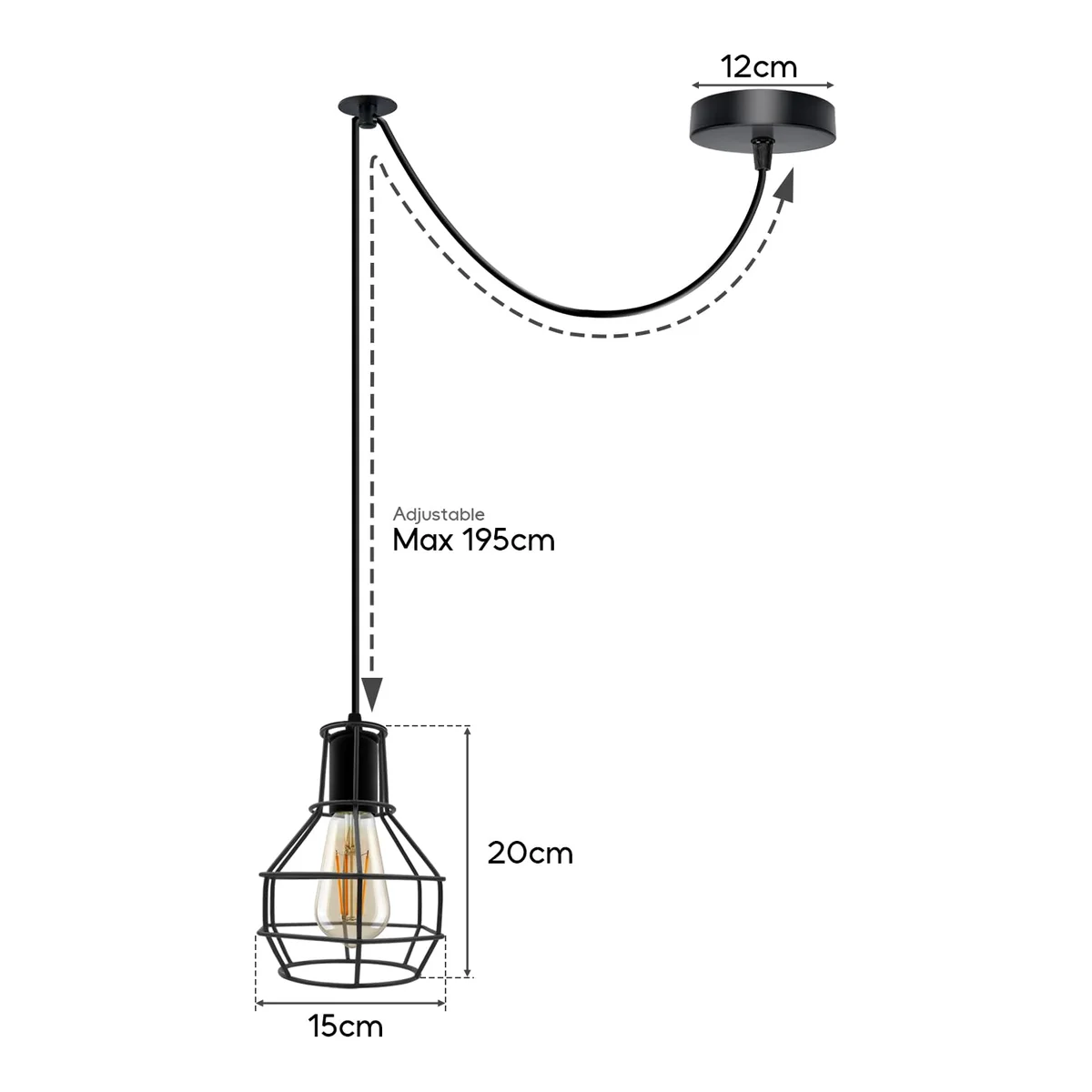 Industrial vintage spider pendant light with metal wire cage shades and octopus-inspired ceiling mount in black finish
