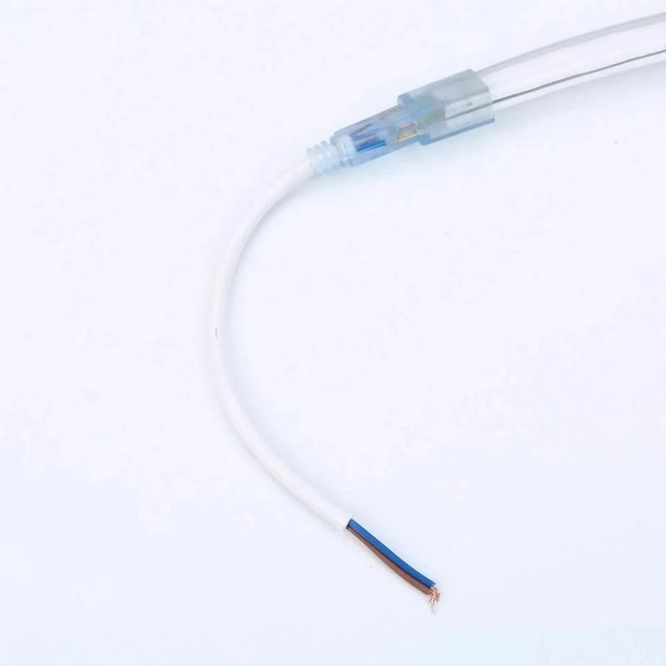 Three flexible orange-red neon LED strip lights coiled on a white background, showing waterproof silicone design