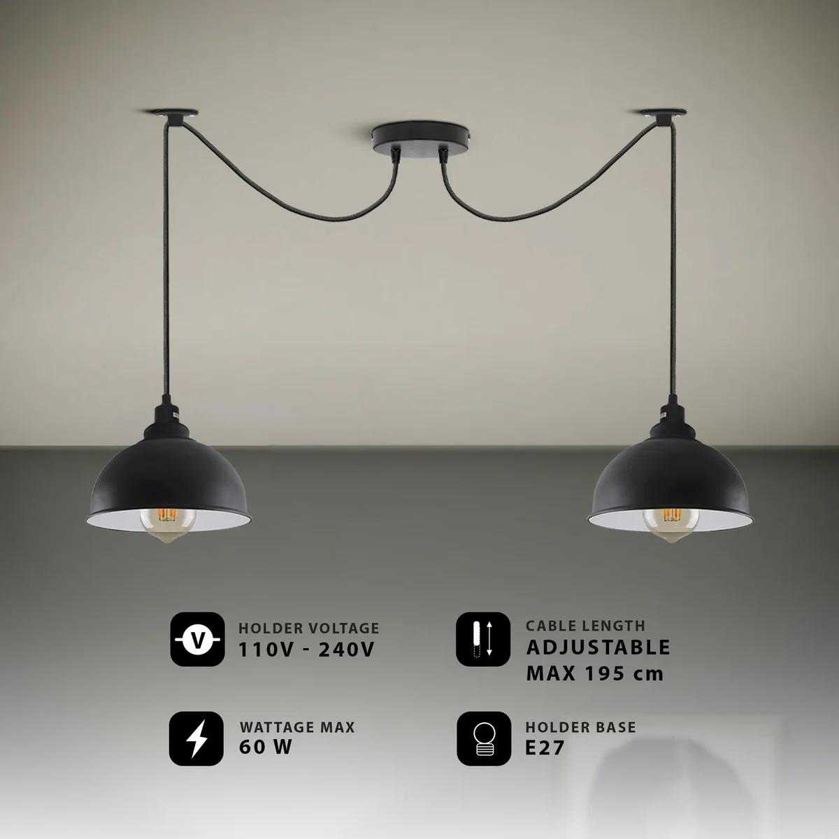 Adjustable ceiling pendant light with colourful hand-cut stained glass mosaic shade and raindrop design hanging from metal chain