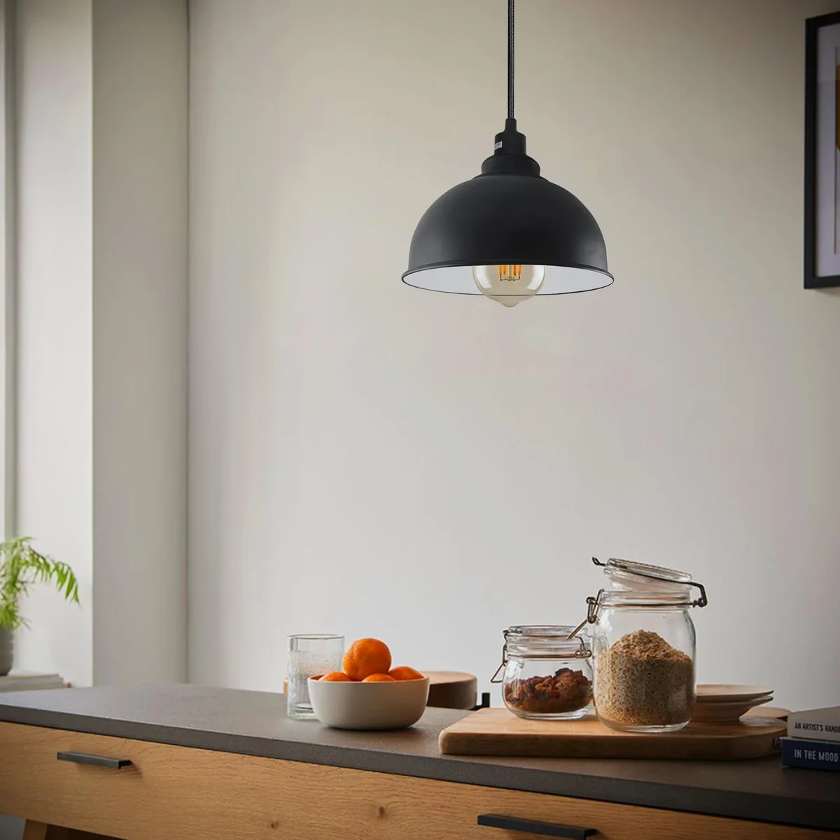 Colourful mosaic glass adjustable ceiling pendant light with raindrop design and metal chain, vintage style shade 30cm wide