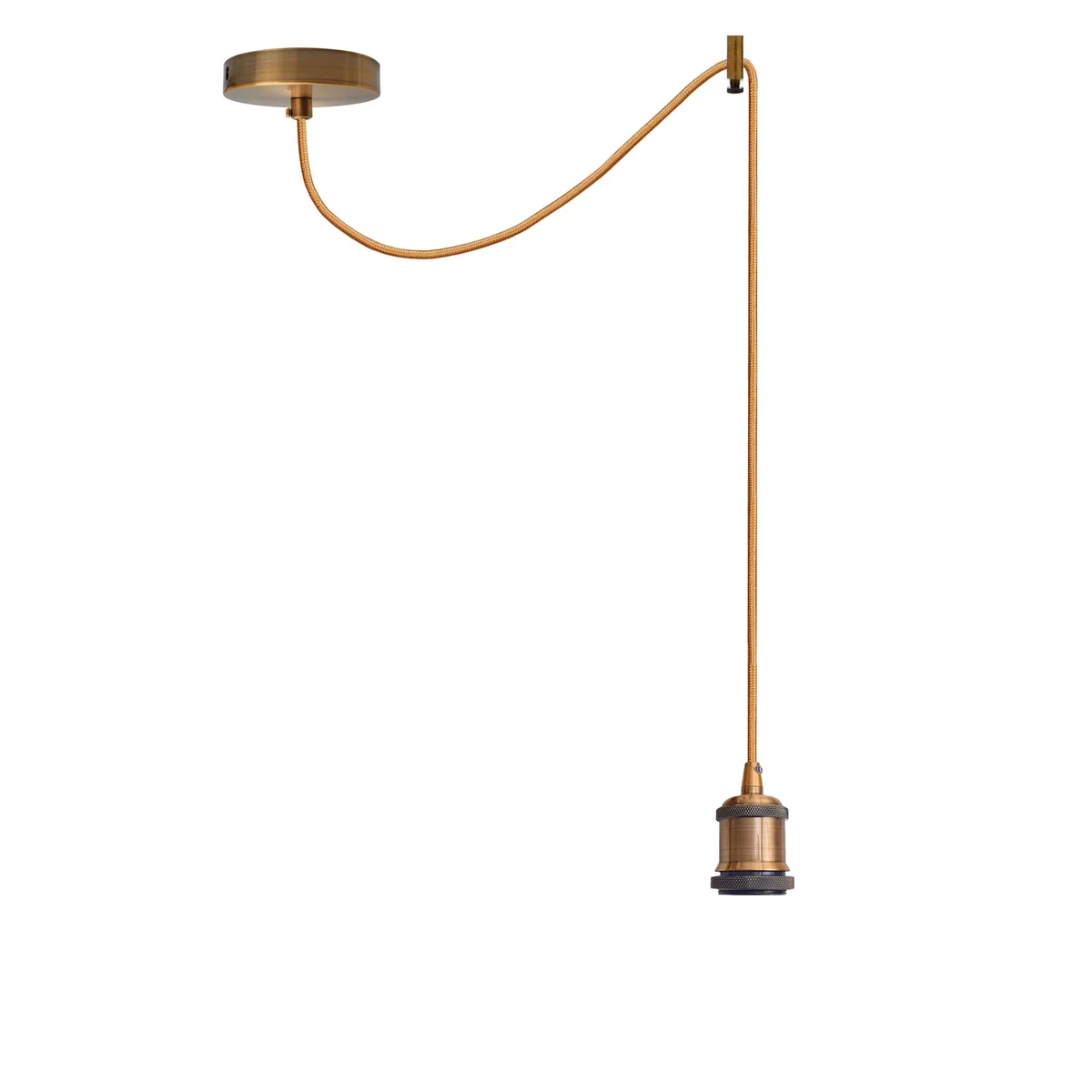 Vintage spider chandelier with adjustable 2m fabric cable and metal E27 lamp sockets for industrial ceiling lighting