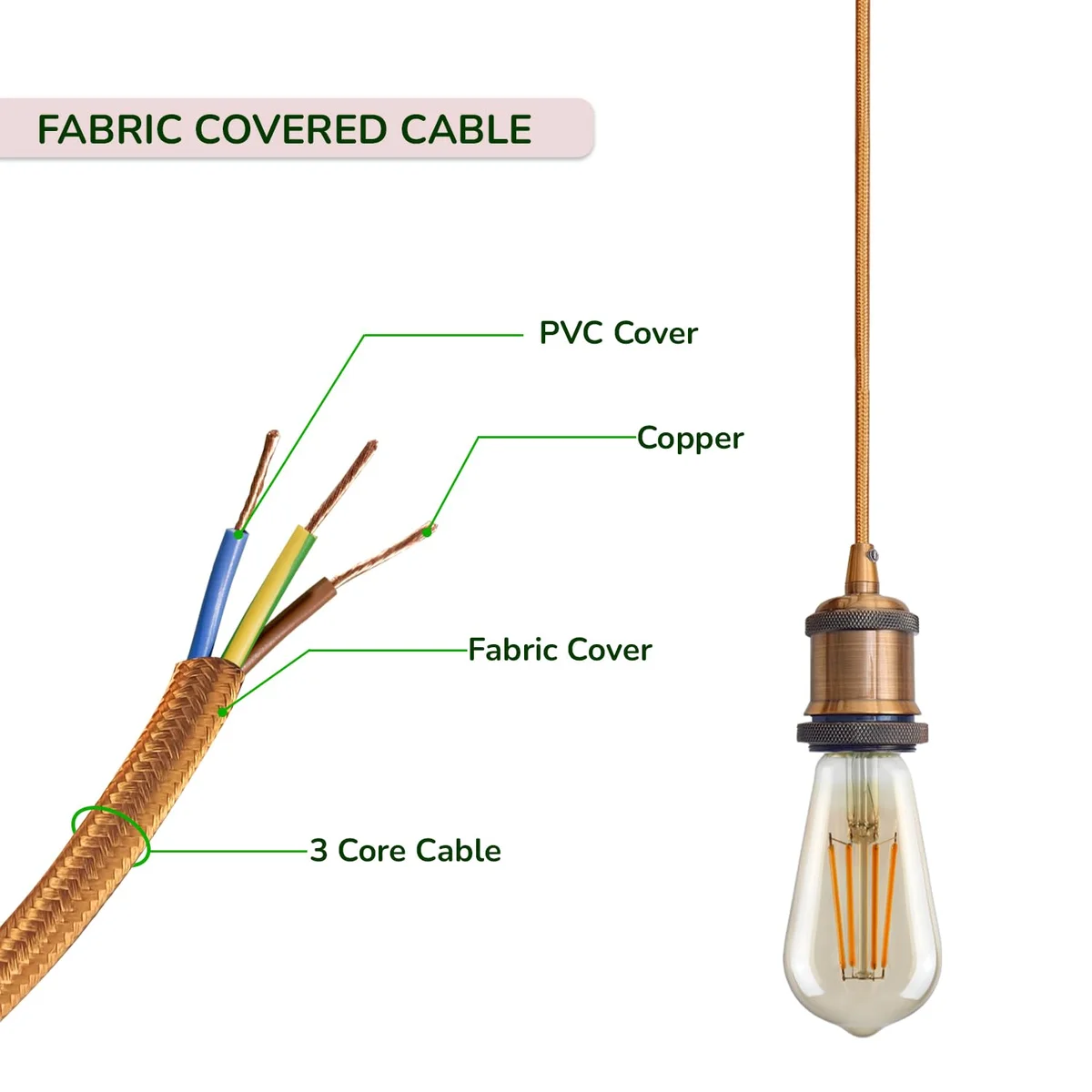 Industrial ceiling pendant light with vintage spider design, metal frame, and adjustable 2m fabric cable hanging from ceiling