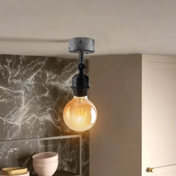 Industrial vintage steampunk style round wall light in galvanized metal, ideal for indoor wall lighting in living spaces