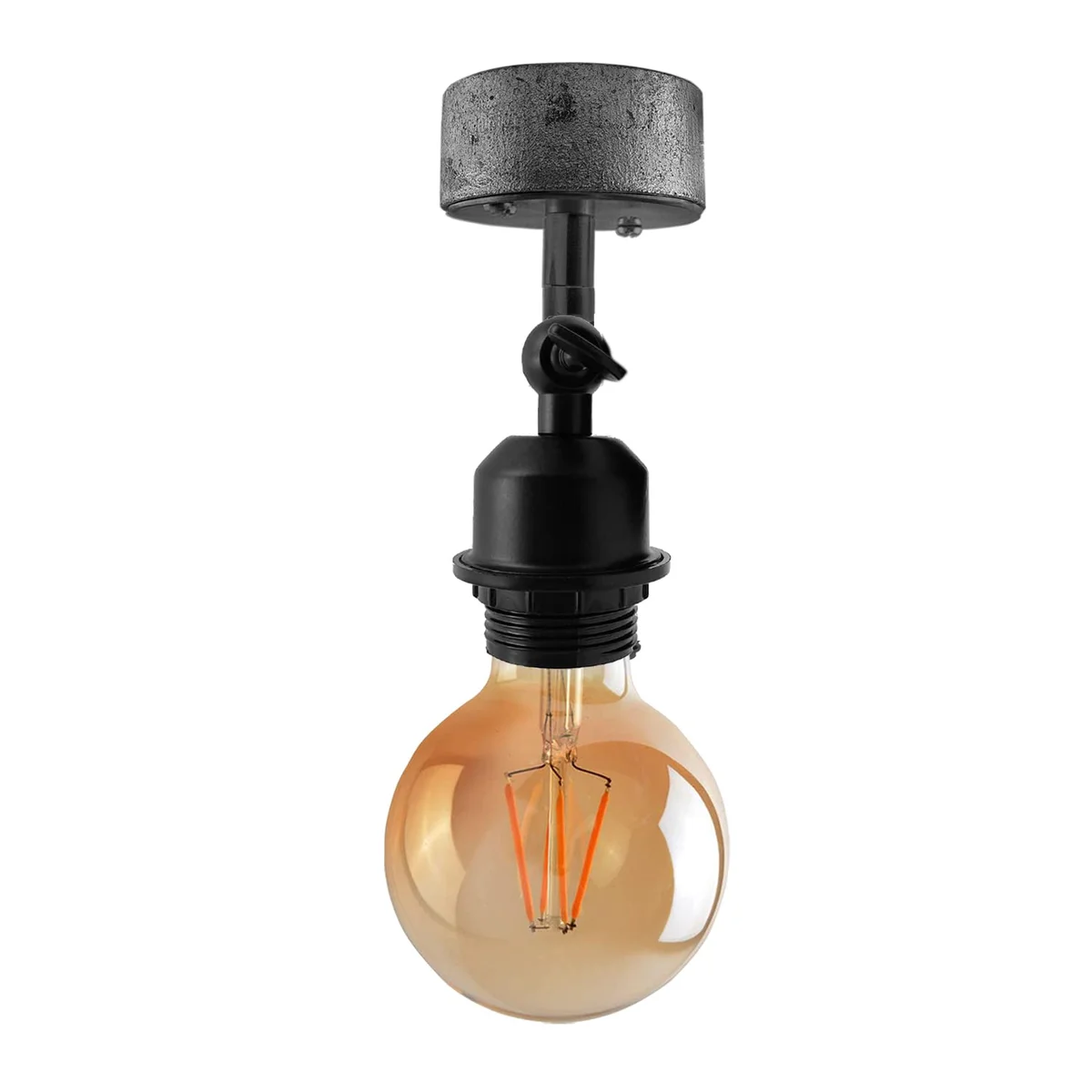 Industrial vintage steampunk style easy install wall light with round galvanized metal finish, suitable for indoor use