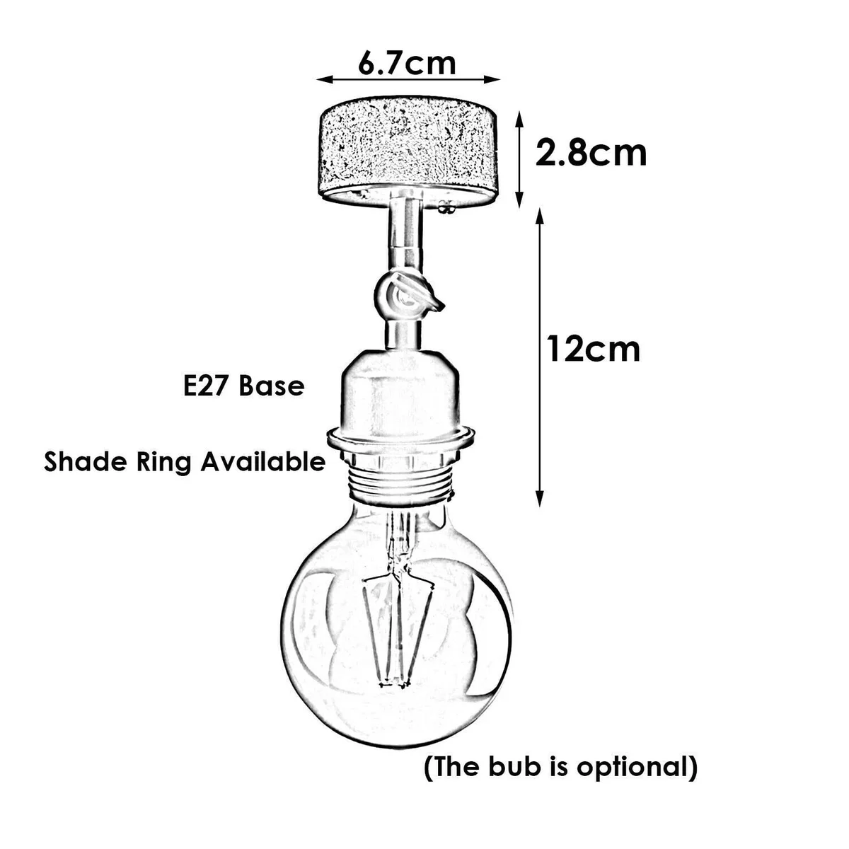 Galvanized metal vintage wall light with round head, industrial steampunk style, wall-mounted indoor fixture