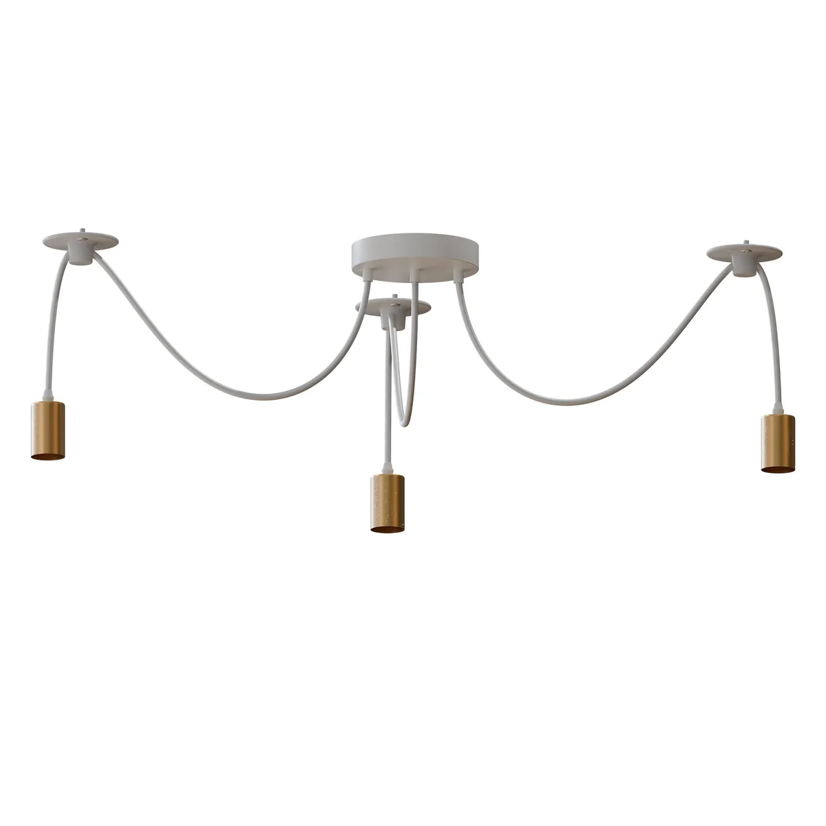 Industrial LED chandelier with three E27 holders, metal frame, and 95cm PVC wire chandelier hanging fixture