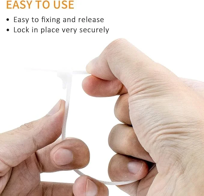 Bundle of 100 heavy duty releasable cable ties 350mm x 7.2mm made of durable nylon, UV and heat resistant