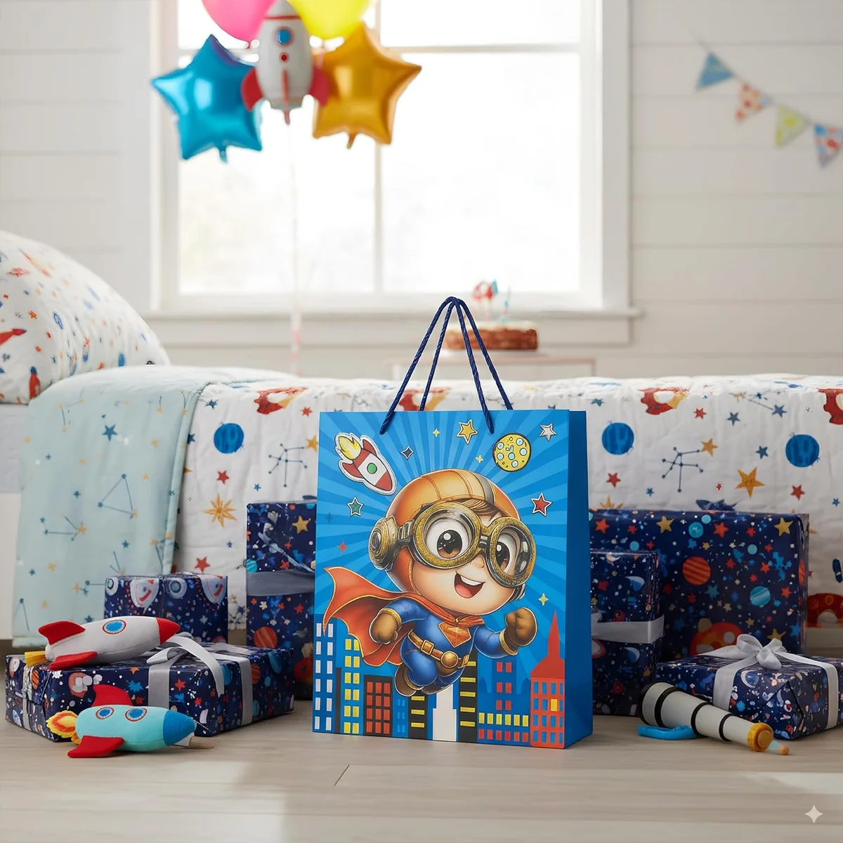 Set of 12 assorted colour luxury gift bags with handles in small, medium, and large sizes with matte finish