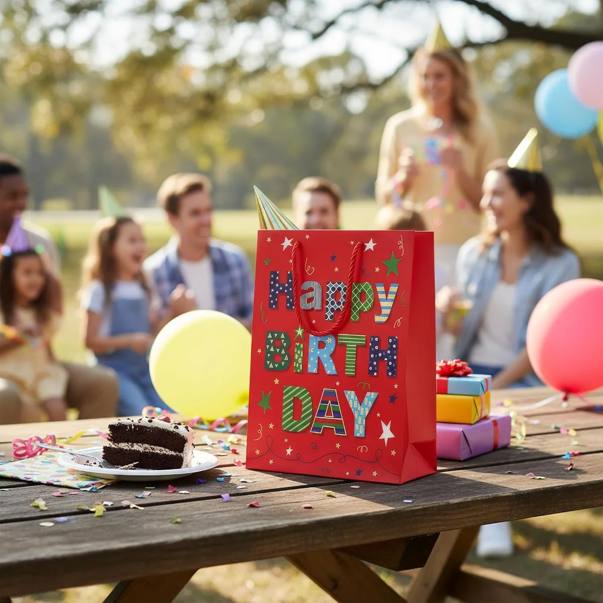 Assorted luxury gift bags in medium, small, and large sizes with matte finish and reinforced handles, 12 pack