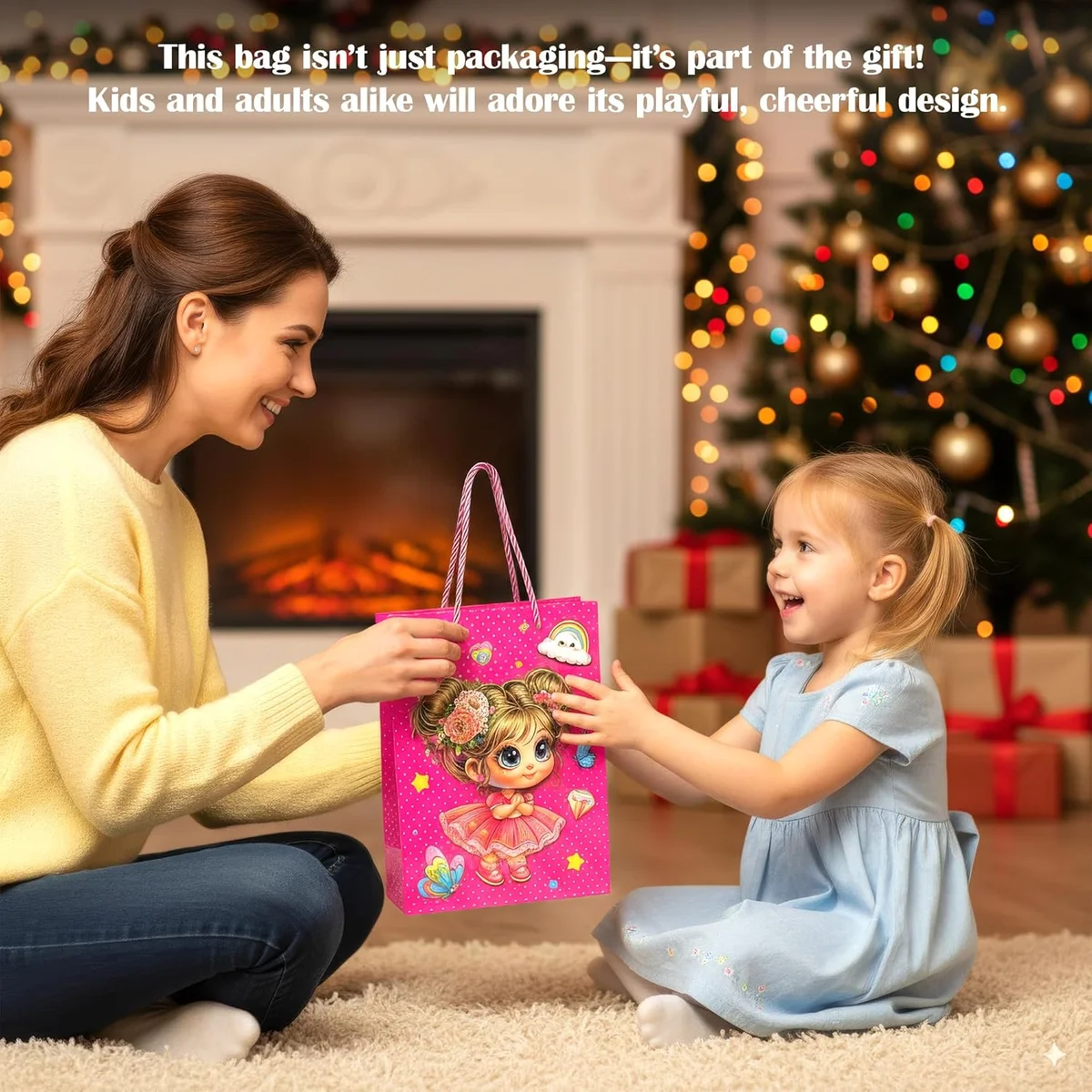 Assorted sizes and colors of reusable gift bags with matte finish and reinforced handles, perfect for various occasions