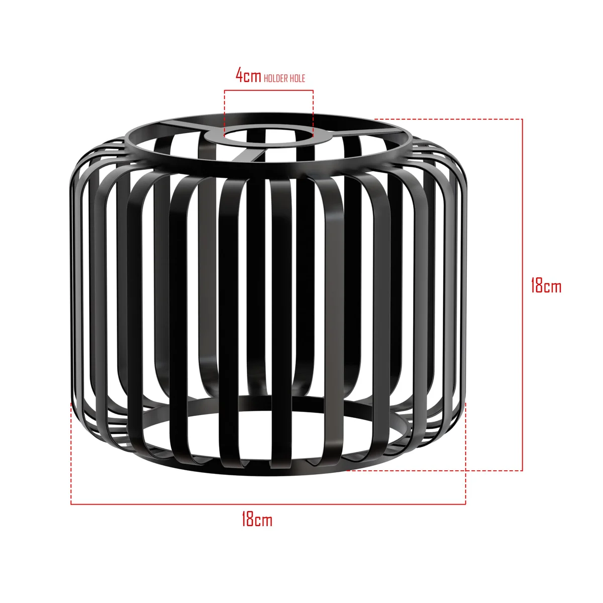 Black modern metal pendant lampshade with cage design, E27 base, suitable for ceiling light fixtures