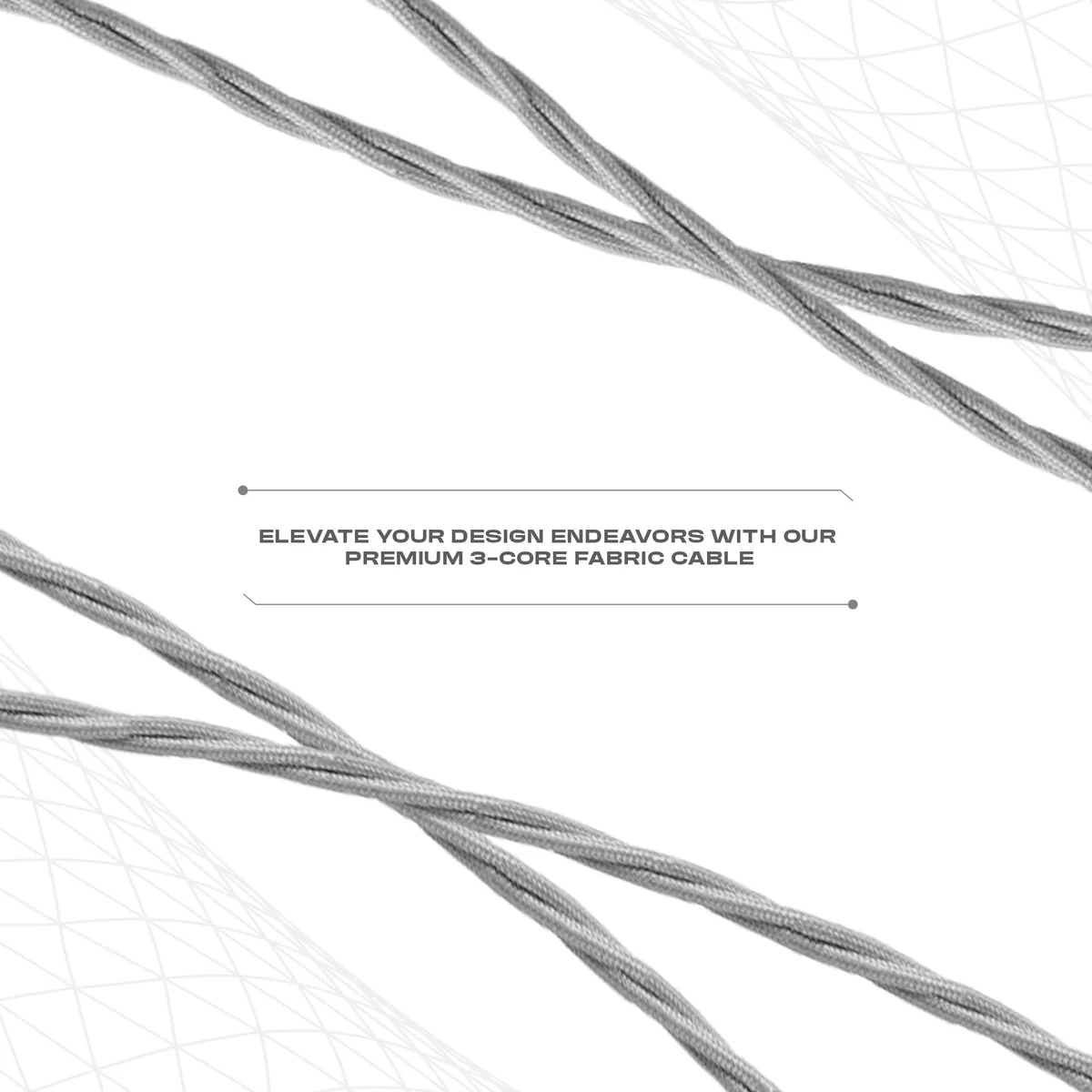 5m fabric flex cable in antique brown twisted 3-core design with Italian braided fabric and copper conductors