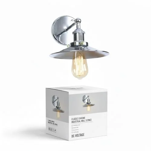 Black industrial metal wall sconce light with flat shade and ceiling rose, wall mounted for indoor use, no bulb included