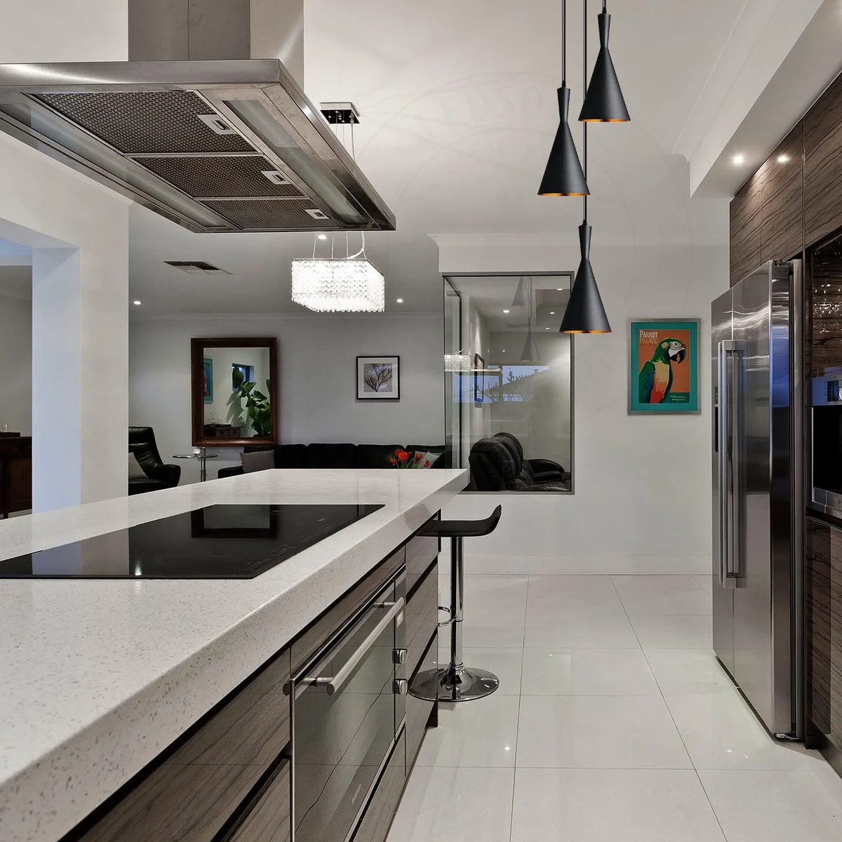 Industrial metal 3 head pendant lamp with spray-painted finish and gold interior, compatible with E27 bulb ceiling lamp.