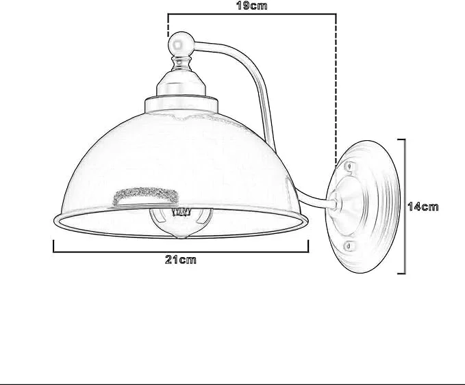 Vintage industrial metal wall sconce with curved swan neck arm and dome shade in black with gold inner finish