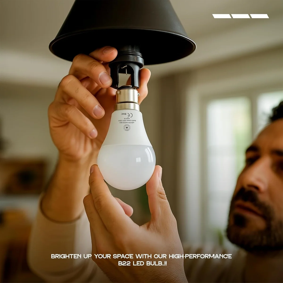 Set of six cool white 6400K 5W to 22W LED bulbs with E27 and B22 bases, ideal for energy-saving indoor lighting