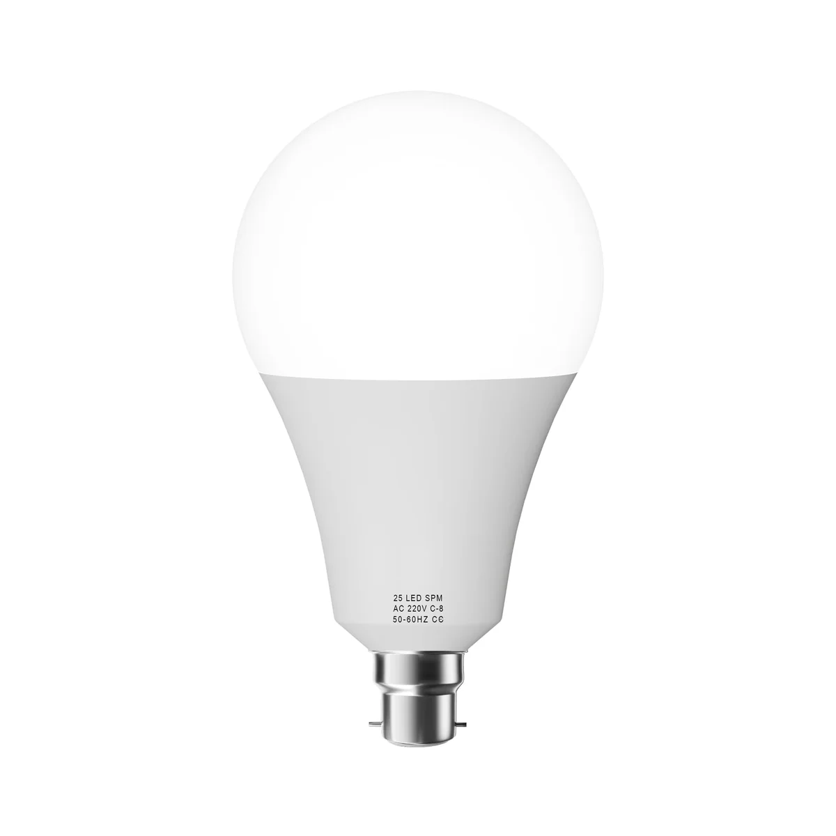 Pack of 6 LED E27 B22 bulbs with cool white 6400K light, non-dimmable, energy-saving, various wattages shown