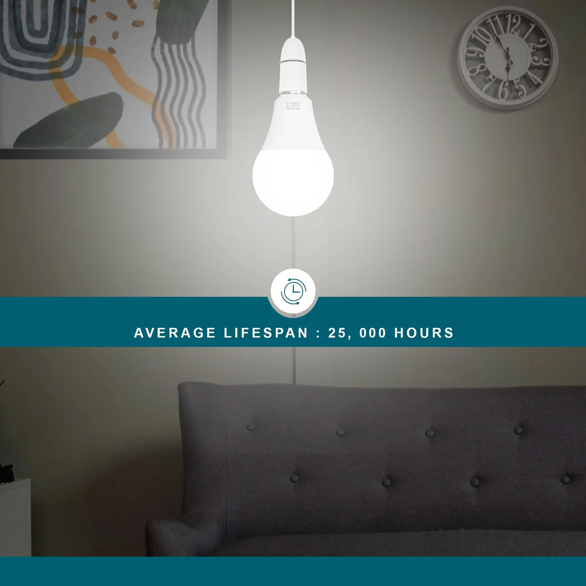 7W B22 LED bulb with A60 shape, cool white light, non-dimmable, energy-saving design for indoor use