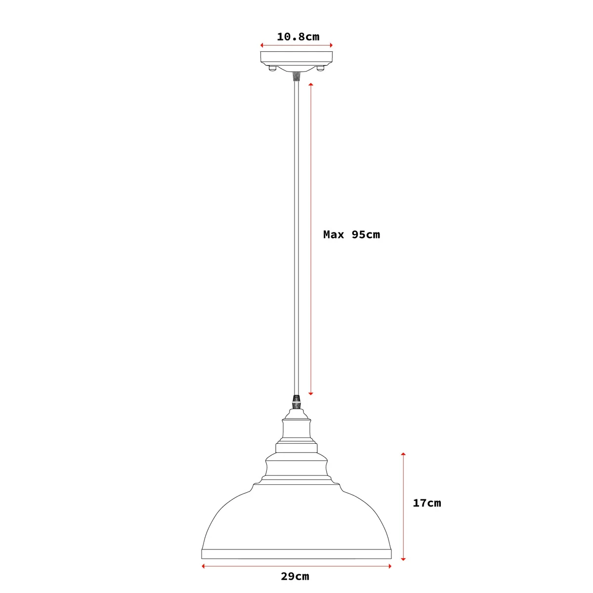 Adjustable vintage black ceiling light with metal lampshade hanging from ceiling, E27 bulb compatible, modern style pendant