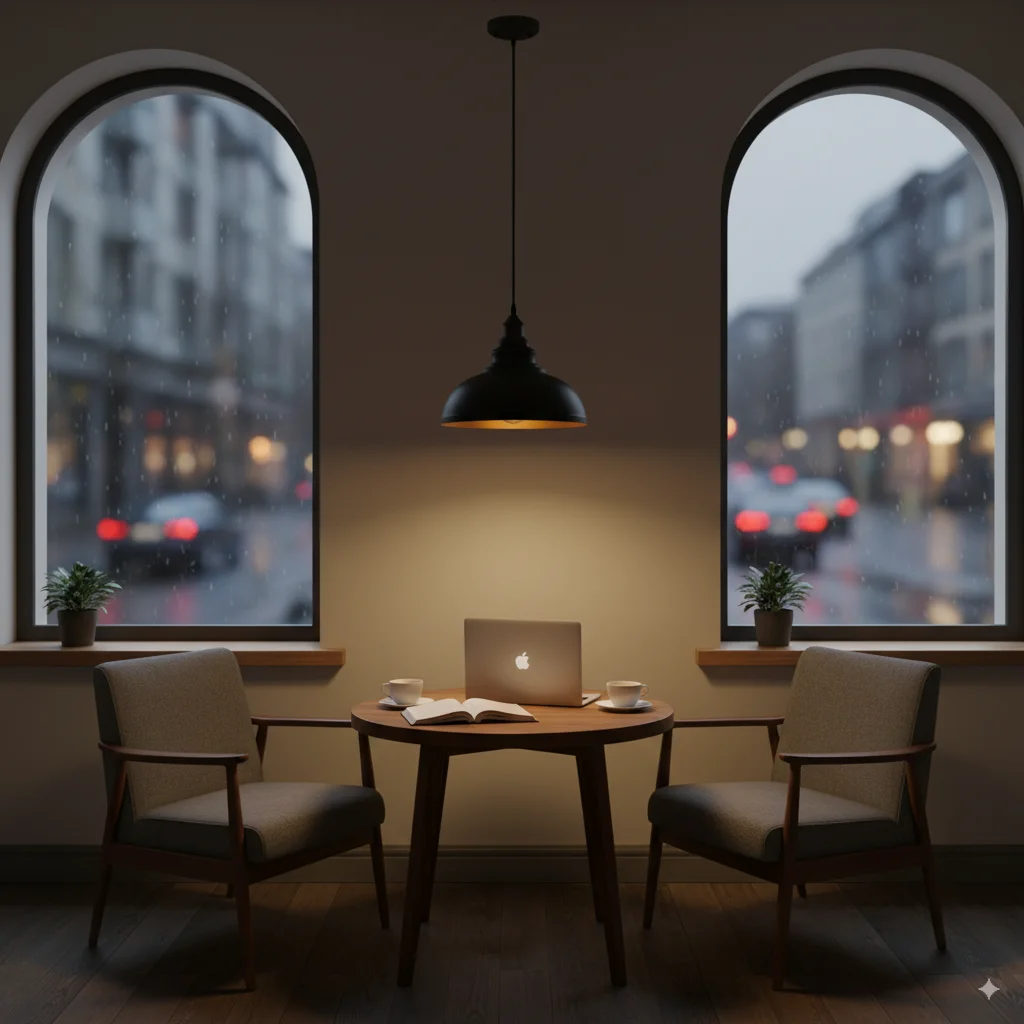 Adjustable black metal pendant light with E27 bulb pendant hanging from ceiling, modern design for indoor use