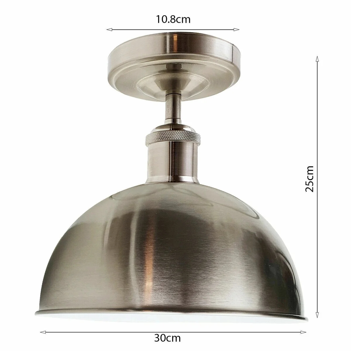 Rose gold industrial flush mount ceiling light with metal base and E27 lamp holder for warm home lighting