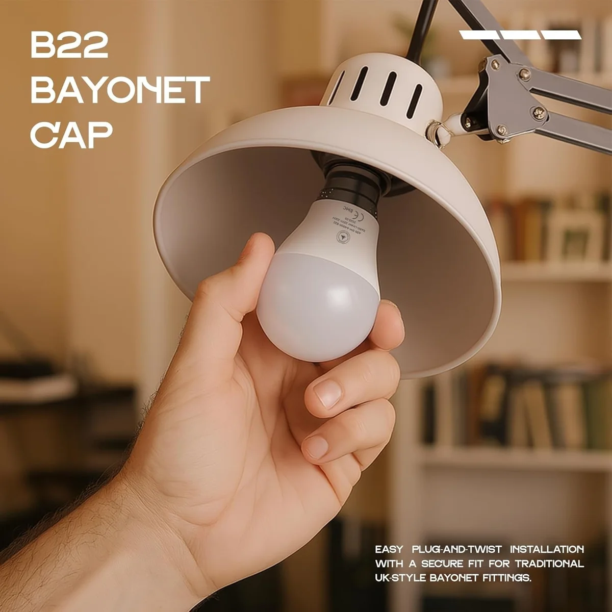 Single 5W B22 LED bulb globe with cool white light, PVC body, bayonet base, suitable for indoor use.
