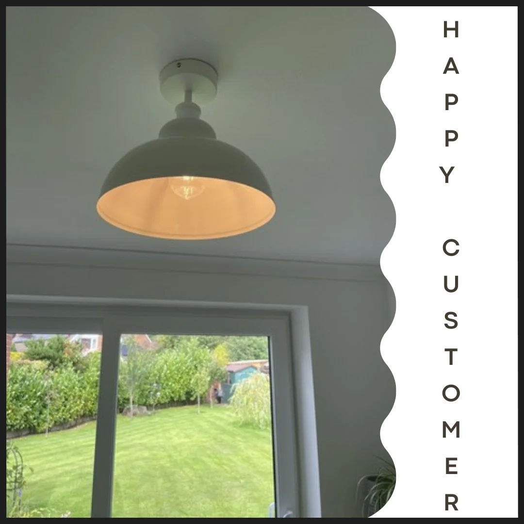 Curvy metal ceiling lamp with dome shade in satin nickel finish, flush mount design for indoor use