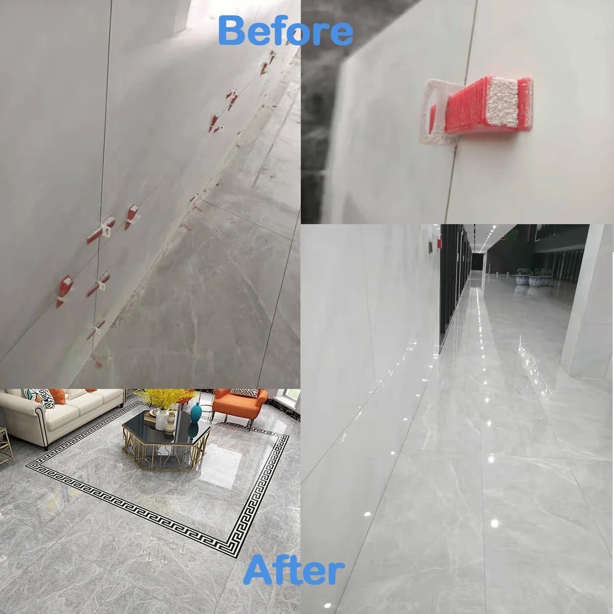 White X-shaped tile leveling system spacers clips made from durable plastic, arranged neatly on a white background