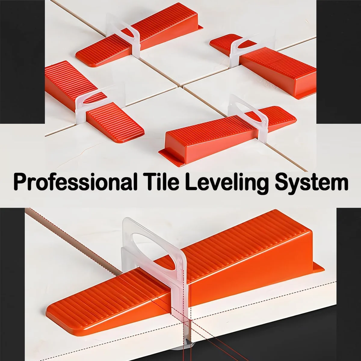White X-shaped tile leveling system spacers clips made from durable plastic, shown in a close-up view on a plain background