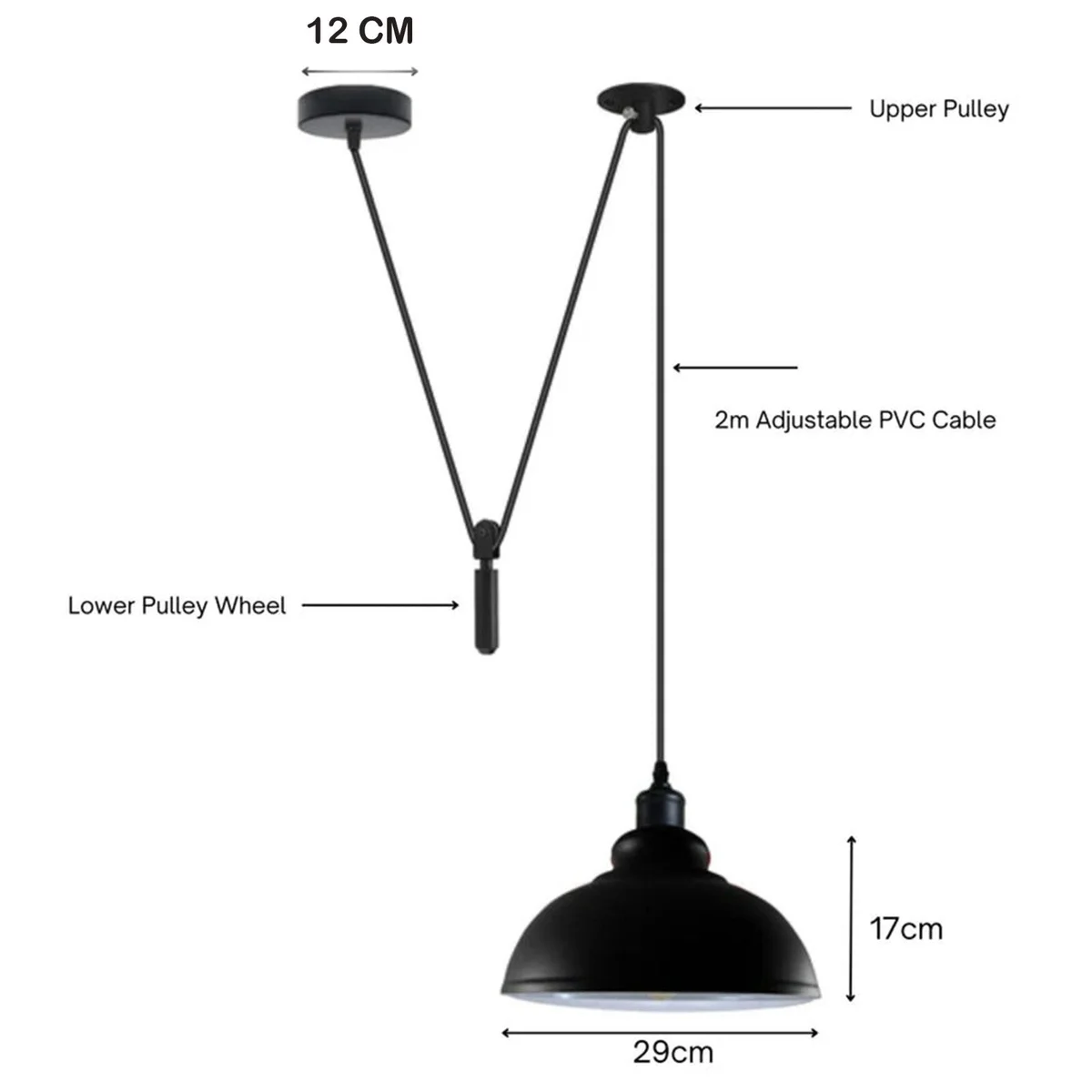 Curvy brushed silver spider pendant light with 29cm shade, metal finish, hanging from ceiling with adjustable cord