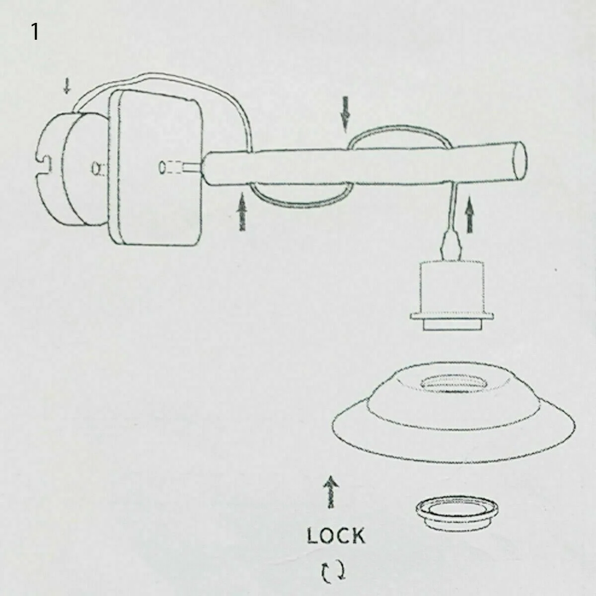 Yellow vintage modern metal E27 base wall lamp with industrial design mounted on indoor wall facing downwards