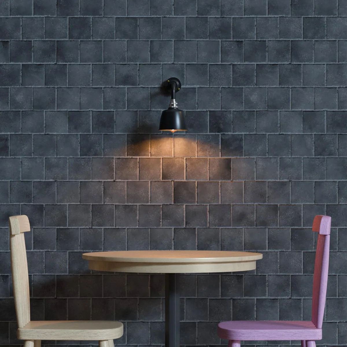 Vintage industrial metal wall lamp with curved swivel neck and metal shade, 20mm conduit pipe design
